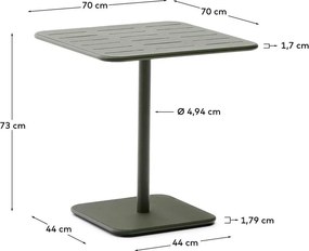 Oceľový záhradný jedálenský stôl 70x70 cm Brai – Kave Home