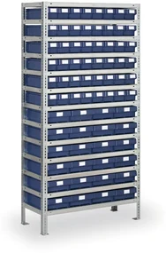 Regál s plastovými boxmi MAX - 2000 x 500 x 1000 mm, 48x C, 28x F