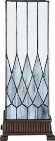 Bielo-šedá stolná lampa Tiffany Paulette - 17*17*43 cm E27/ 1*40W
