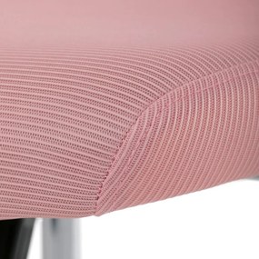 Kancelárska otočná stolička ROSE — sieť / látka, ružová