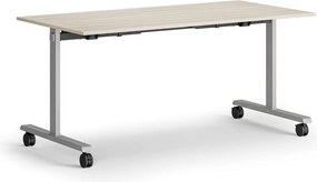 Mobilný stôl MATCH, 160x80 cm, sivá podnož, dub prírodný