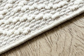 Koberec NANO EN14A Diamanty, slučkový, plocho tkaný, biely