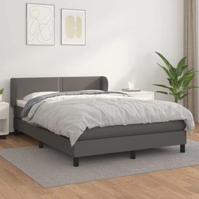 Boxspring posteľ s matracom sivá 140x200 cm umelá koža 3127257
