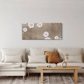 Obraz - Drapérie s kvetmi (120x50 cm)