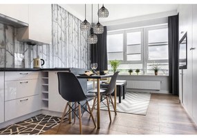 Závesné svietidlo Crystal, 4x čierne krištáľové tienidlo, o