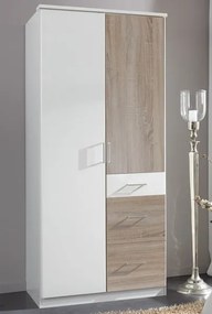 Šatníková skriňa bez zrkadla Click, 91 cm, biela/dub sonoma