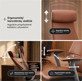 Kancelárske kožené manažérske kreslo hnedé COMMAND