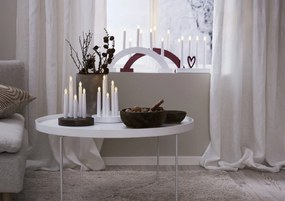 STAR TRADING Drevený LED svietnik Abbe White