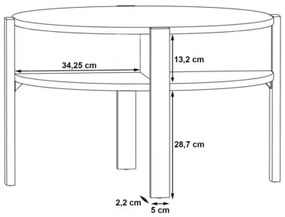 Okrúhly konferenčný stolík TOBAGO DUB SONOMA
