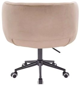 LuxuryForm DESIGN Kreslo MONTANA VELUR na čiernej podstave s kolieskami - latte