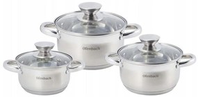 Komplet hrncov 6 ks. (1.1l. 1.7l. 2.4l)