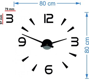Moderné nalepovacie nástenné hodiny 3D| SENTOP 12P030