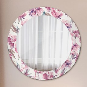 Okrúhle ozdobné zrkadlo Kvety pivoniek fi 60 cm