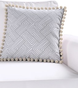 Viera s brmbolcami farba produktu strieborná látka zapletaná, vzorované