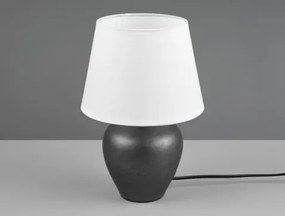 Stolová lampa Abby, antický nikel/biela látka%