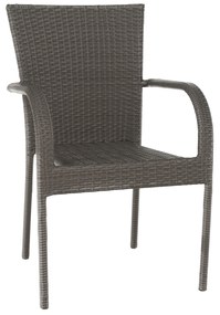 Záhradná stohovateľná stolička, sivá, LAKIA