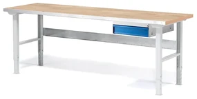 Dielenský stôl SOLID so zásuvkou, nosnosť 750 kg, 2000x800 mm, dub