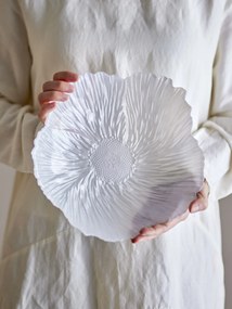 Bloomingville Dekoratívna sklenená misa Iani White Ø 26 cm