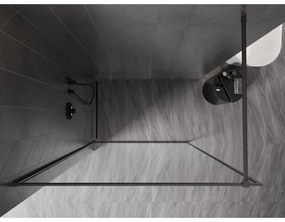 Mexen Kioto-XF, sprchová zástena s rámom 120 x 202 cm, 10mm číre sklo, grafitový profil, 800-120-104-95-00-X