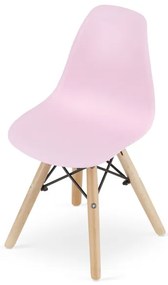 Set štyroch detských jedálenských stoličiek ZUBI - ružové (4ks)