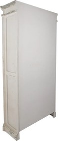 Béžovo-šedá antik drevená skriňa s kovovými detailmi Missi - 102*42*190 cm