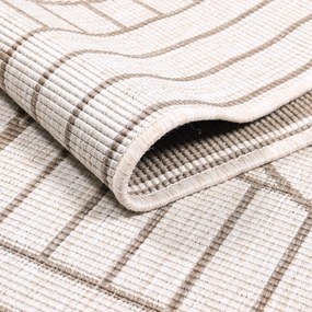 Dekorstudio Obojstranný okrúhly koberec na terasu DuoRug 5842 - béžový Priemer koberca: 120cm