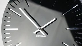 Nástenné čierne akrylové hodiny TRIM lesklé - 50cm