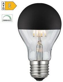 Diolamp LED Filament zrkadlová žiarovka A60 8W/230V/E27/2700K/900Lm/180°/DIM, čierny vrchlík