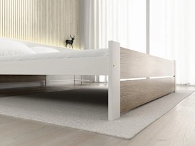 AKCIA Posteľ IKAROS DOUBLE 160 x 200 cm, biela/dub sonoma II. akosť