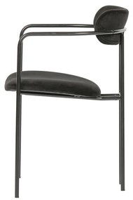 Čierna zamatová jedálenská stolička Ivy – WOOOD