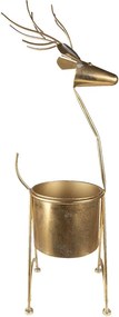 Zlatý antik dekoračný kvetináč v tvare jeleňa - 29*22*78 cm
