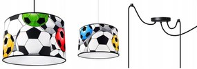 Detské závesné svietidlo Soccer Spider, 3x textilné tienidlo so vzorom, (výber z 2 farieb konštrukcie)