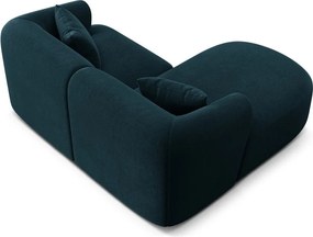 Zamatová rohová pohovka v petrolejovej farbe (ľavý roh/s leňoškou) Campi – Cosmopolitan Design