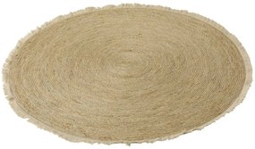 Prírodné guľatý koberec z morskej trávy so strapcami - Ø 120 cm