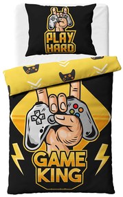 TipTrade Bavlnené obliečky 140x200 + 70x90 cm - Gamer King