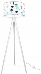 Detská stojacia lampa Bambi, 1x textilné tienidlo so vzorom, (výber z 2 farieb konštrukcie)