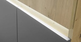 TV skříňka s policí Lille, dub artisan/antracit, s osvětlením