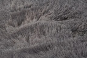 Kusový koberec RABBIT DELUXE - šedý - imitácia králičie kožušiny