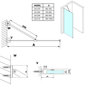 Gelco Gelco, VARIO čire sklo 800x2000mm, GX1280