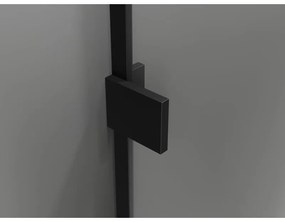 Mexen Lunar T, sklápací sprchový kút ľavý 120 x 80 cm, 8mm číre sklo, čierny profil, 834T-120-080-70-00-L