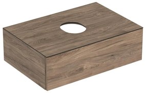 GEBERIT VariForm závesná skrinka pod umývadlo na dosku, 1 zásuvka, 750 x 510 x 235 mm, orech hickory/melamín, 501.162.00.1