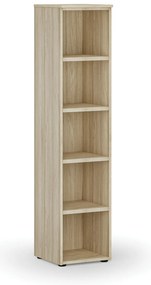 Kancelársky regál PRIMO WOOD, 400 x 420 x 1781 mm, dub prírodný