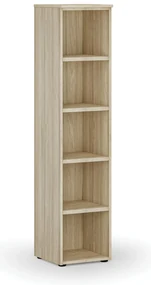 Kancelársky regál PRIMO WOOD, 400 x 420 x 1781 mm, dub prírodný