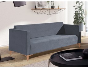 Pohovka Denim 3, Dostupné poťahy: Solo 263, Farby nožičiek: biely lesk