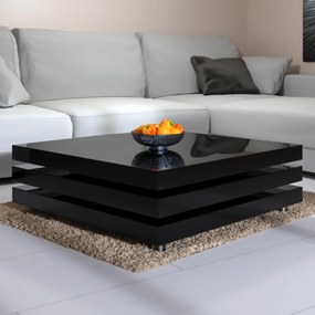 Konferenčný stolík NY - 60  x 60 cm - vysoký lesk, čierna