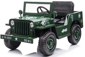 RAMIZ Elektrické autíčko - Retro vojenské vozidlo 4x4  - zelené - MOTOR - 4x35W BATÉRIA - 12V/7Ah - 2023