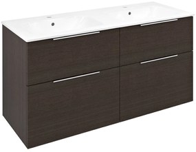 Sapho Sapho, CIRASA umývadlová skrinka s dvojitým umývadlom 121x66x46cm, rustikálna borovica, CR121-1616-21