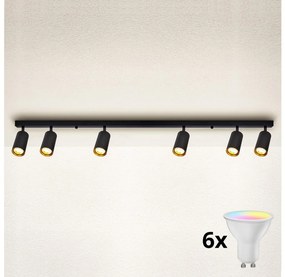 Brilagi - LED Stmievateľné bodové svietidlo SELE 6xGU10/6,5W/230V čierna/zlatá