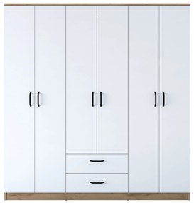 Šatní skříň BA 115 180 cm ořech/bílá