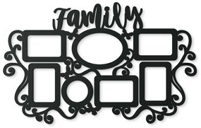 drevko Rodinný fotorámik na viac fotiek Family Farba dekorácie: Čierna